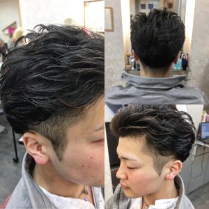 オールバック パーマ