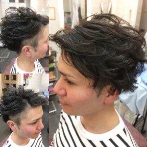 パーマ アイロン ミックス ハーフ