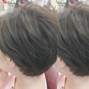ショート エメラルド ブルーアッシュ