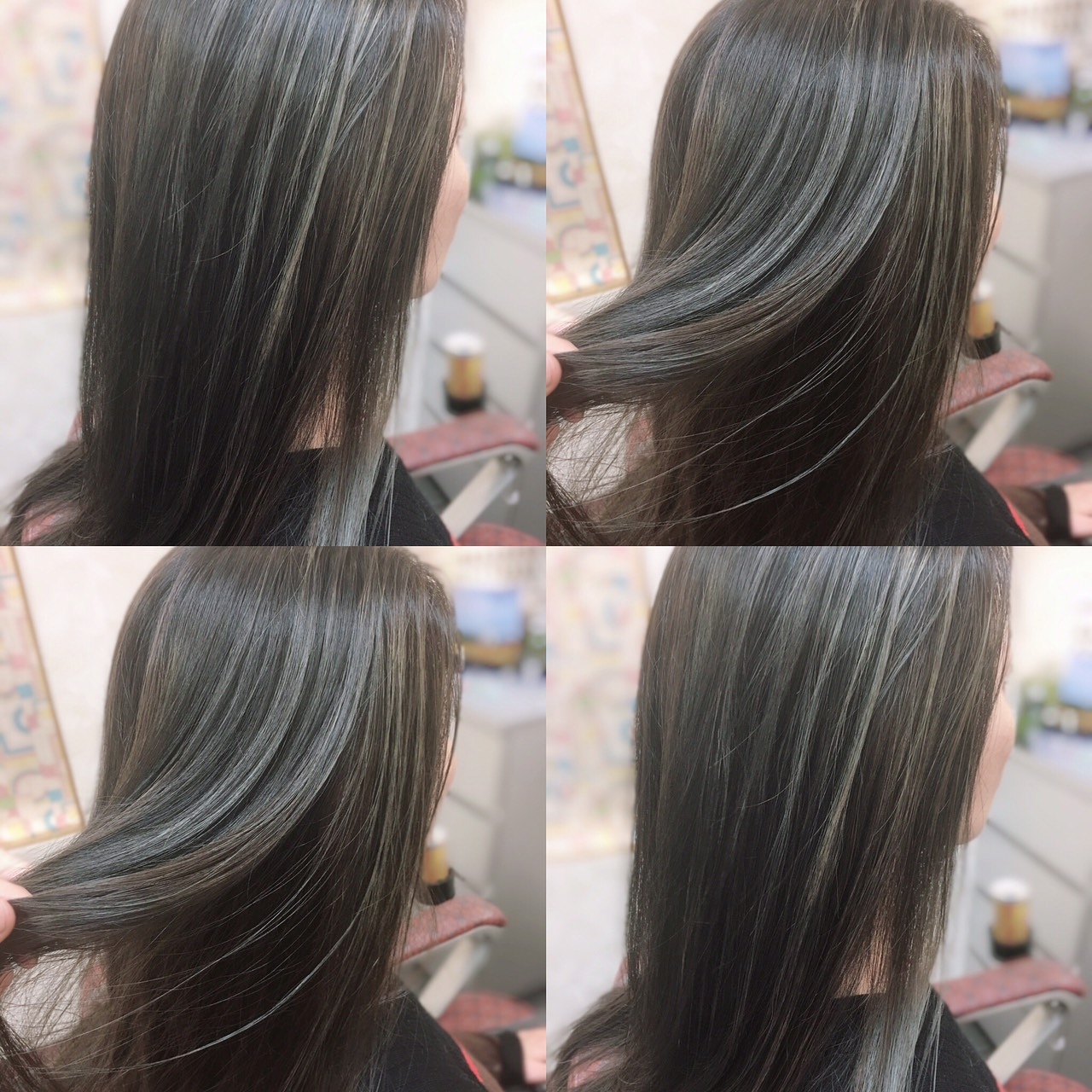 4枚 グレーパール ロング