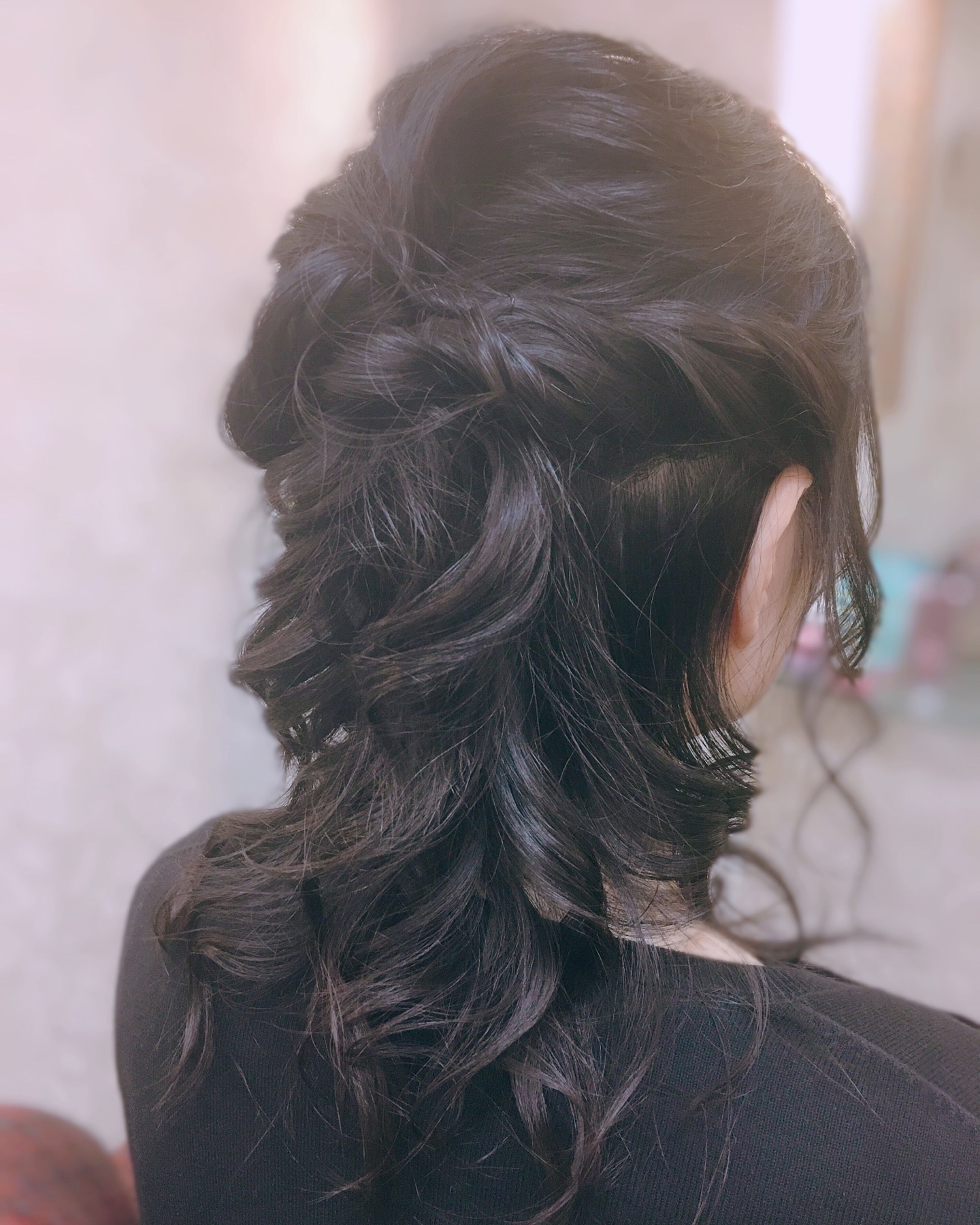 ヘアセット ハーフアップ