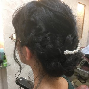 アップ 眼鏡 編み込み