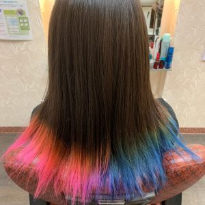 ツートン ブルー ピーチ