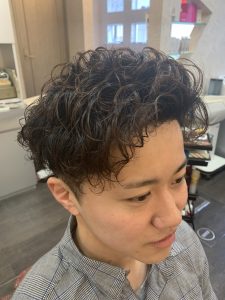 メンズショートスタイル　アップバンク