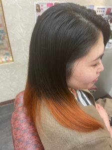 ☆ベビーオレンジで裾カラー☆